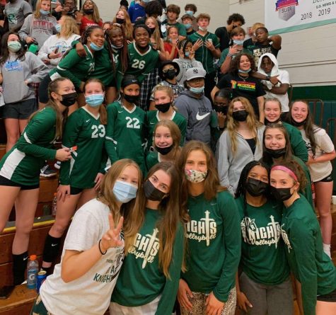 Richwoods volleyball team at a home game