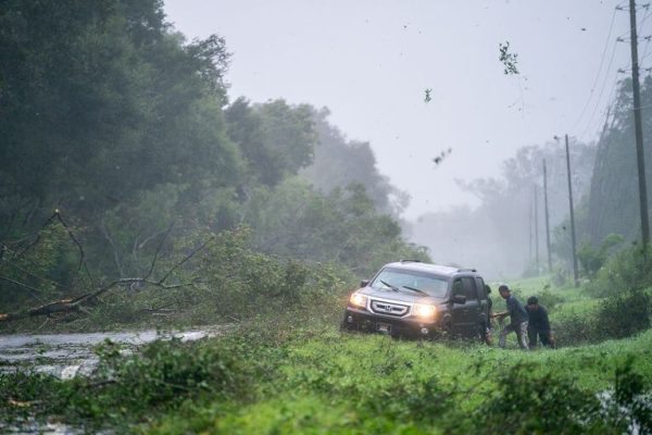 Mayo, Florida. The storm made landfall at Keaton Beach, Florida as Category 3 hurricane.