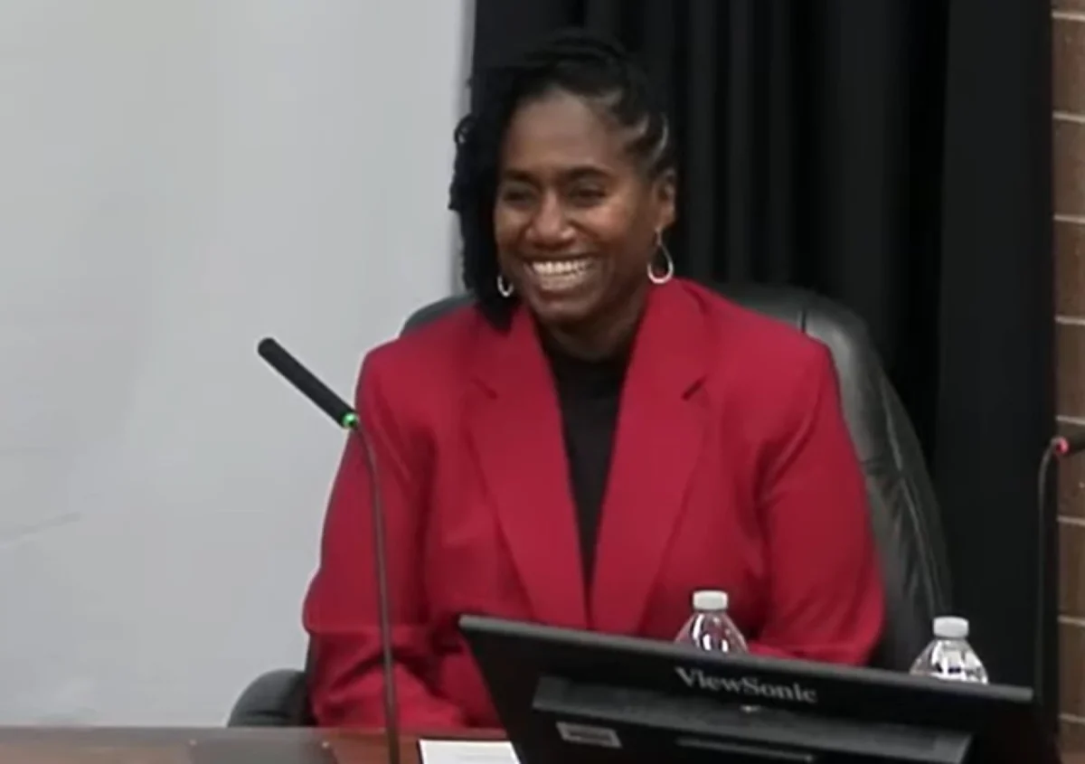 Dr. Andrews smiling when she became one of the two finalists for the superintendent position.